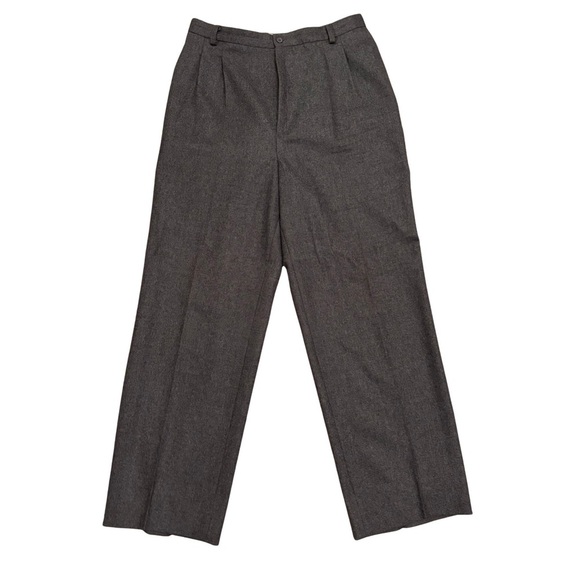 Gaston Jaunet Pants - Gaston Jaunet Gray Wide-Leg Wool Trousers